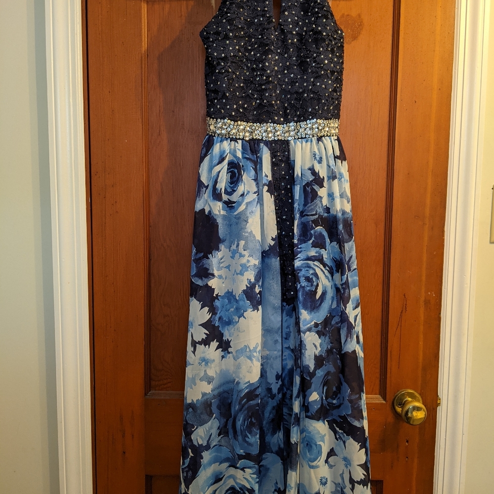 Girls speechless dress size 14 blue/white